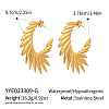 Stainless Steel C-shaped Angel Wing Stud Earrings SR8841-1-2