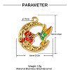 304 Stainless Steel with Enamel Pendants SA-OY001-82G-2