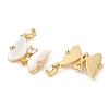 Natural White Shell Butterfly Pendants KK-U043-26G-2