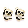 Alloy & Enamel & Crystal Rhinestone Pendants PALLOY-T095-12KCG-1