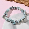 Natural Larimar Chip Beads Stretch Bracelets for Men Women BJEW-C145-01A-3
