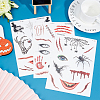 9 Sheets 9 Styles Halloween Temporary Face Tattoos STIC-WH0003-005-4