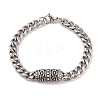 Ion Plating(IP) 304 Stainless Steel Rectangle Link Chain Bracelets for Men BJEW-B096-45AS-1