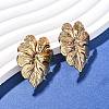 304 Stainless Steel Leaf Stud Earrings EJEW-L304-05G-1
