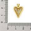 Heart Rack Plating Brass Micro Pave Cubic Zirconia Pendants KK-Z074-52G-3