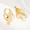 Brass Micro Pave Cubic Zirconia Dangle Hoop Earrings EJEW-G471-46G-2