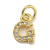 Initial Letter Brass with Cubic Zirconia Charms KK-Q814-26G-G-1