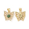 Brass Micro Pave Cubic Zirconia Pendants ZIRC-I063-44G-2