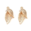 Brass Pendants with Clear Glass Rhinestone KK-N254-65G-1