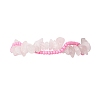 Handmade Glass Seed & Natural Rose Quartz Chip Beads Braided Bead Bracelets BJEW-MZ00250-03-3