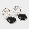 Natural Black Agate Pendants G-G910-F13-1