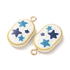 Printed Alloy with Acrylic Pendants AL-CBAE25B-04G-G-3