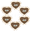 Heart with Evil Eye Cloth Patches PATC-WH0007-02-1