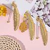 5Pcs Alloy Feather Pendant Bookmarks AJEW-SZ0002-63-3