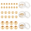 BENECREAT 150Pcs 3 Styles Solid Round Brass Beads KK-BC0013-05-1