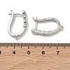 Heart Brass Micro Pave Clear Cubic Zirconia Earring Findings KK-D226-05P-3