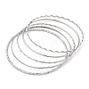 5Pcs 304 Stainless Steel Bangle Set for Women BJEW-S162-01B-P-4