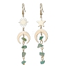 Moon & Sun & Star Brass Asymmetrical Earrings EJEW-JE05461-04-1