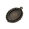 Tibetan Style Alloy Pendant Cabochon Settings X-TIBE-T003-09AB-NR-2