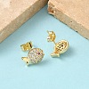 Fish Brass Micro Pave Clear Cubic Zirconia Stud Earrings EJEW-Z144-17G-3