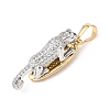 Brass Micro Pave Clear Cubic Zirconia Pendants KK-E799-10GP-2