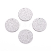 Tarnish Resistant 304 Stainless Steel Textured Pendants STAS-I098-01-25mm-P-1