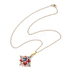 3Pcs 3 Colors Glass Beaded Rhombus Pendant Necklaces NJEW-MZ00072-6