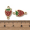 304 Stainless Steel Enamel Strawberry Connector Charms STAS-A121-02G-4