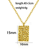 Fashionable Stainless Steel Irregular Textured Rectangle Pendant Necklaces for Women EN2201-1-2