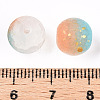 Frosted Baking Painted Crackle Glass Beads with Glitter Powder DGLA-T004-01C-3