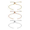 3Pcs 3 Colors Brass Box Chain Slider Bracelet Making KK-TA0003-12-RS-1