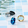4 Colors Stainless Steel Grooved Finger Ring Settings STAS-TA0001-26D-4