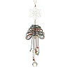 Glass & Braided Nylon Christmas Tree Pendant Decoration HJEW-TA00491-2