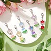 6Pcs 6 Colors Tulip Star Glass Pendant Decorations HJEW-JM02847-2