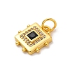 Brass Micro Pave Cubic Zirconia Pendants KK-U033-02G-03-2