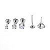 Titanium Steel Clear Cubic Zirconia Threadless Labret Stud WG18B1C-25-1