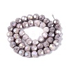 Anti-Tarnish Electroplate Glass Beads Strands EGLA-ZX010-8mm-01-4