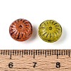 Picasso Baking Paint & Golden Metal Enlaced Glass Beads DGLA-T004-52M-3