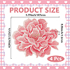 4Pcs Peony Polyester Embroidery Sew On Patches PATC-CY0001-72A-2