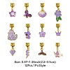 Purple Color Theme Alloy Enamel Pendants PALLOY-FS00010-7