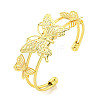 Butterfly Rack Plating Brass 2-Strand Open Cuff Bangles for Women BJEW-P322-01G-1