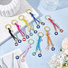 Polyester Cords & Alloy Enamel Evil Eye Keychain KEYC-DR00005-4