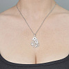 201 Stainless Steel Hollow Mushroom Pendant Necklace NJEW-OY001-69-2