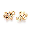 Brass Micro Pave Cubic Zirconia Charms KK-N263-147D-G-2
