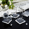 Stainless Steel Crystal Ball Display Holder with Square Clear Acrylic Bases LS-AJEW-WH0695-152P-B-4