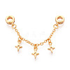925 Sterling Silver Micro Pave Clear Cubic Zirconia Chain Extenders STER-N016-54G-2