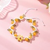 Handmade Porcelain and Cat Eye and Acrylic Beads Braided Bead Bracelets BJEW-TA00700-03-1