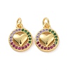 Brass Micro Pave Colorful Cubic Zirconia Charms KK-E068-VF132-2