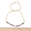 Faceted Round Natural Grey Agate & Red Agate & Amethyst Braided Bead Bracelets BJEW-F493-09G-03-5