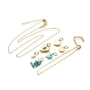 Synthetic Turquoise & Shell Heart Pendant & Necklaces & Bracelets Sets SJEW-Q002-04G-2